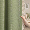 Olive Green 100% Boho Blackout Curtains 84 Inch 2 Panels | Vintage Farmhouse by Unknown