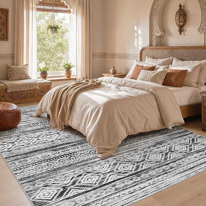 cotiled Boho 6x8 Area Rugs for Living Room: Soft Moroccan Washable Rug | Stain - Image 5