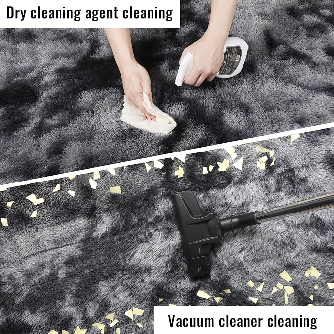 Abstract Shaggy Area Rug 4' x 6' Plush Furry Rugs - Image 6