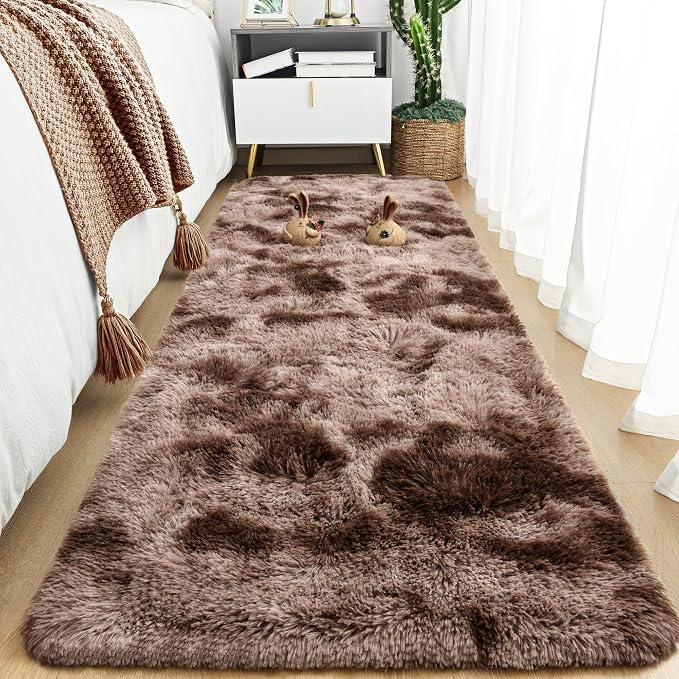 Fluffy Runner Rugs for Bedroom Aesthetic 2x6 Feet, Shag Soft Bedside Rug - Image 8