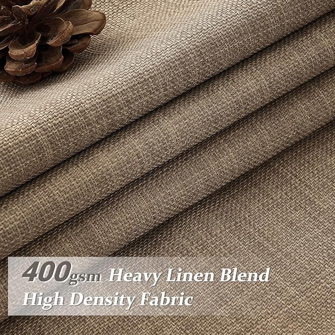 Blackout Double Layer Thick Linen Curtains 108 Inches Long - Image 2