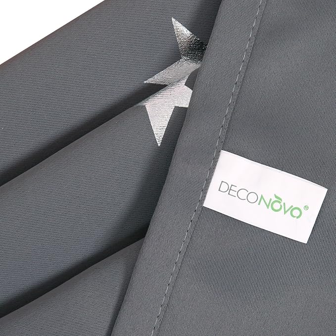 Deconovo Light Grey Blackout Curtains 2 Panel Set - Image 8