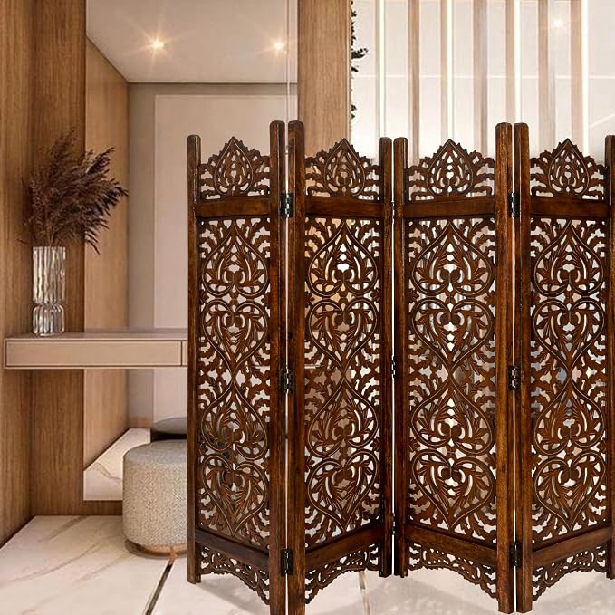 Lightnpro 4-Panel Wood-Heart Room Divider 64" × 48" - Image 9
