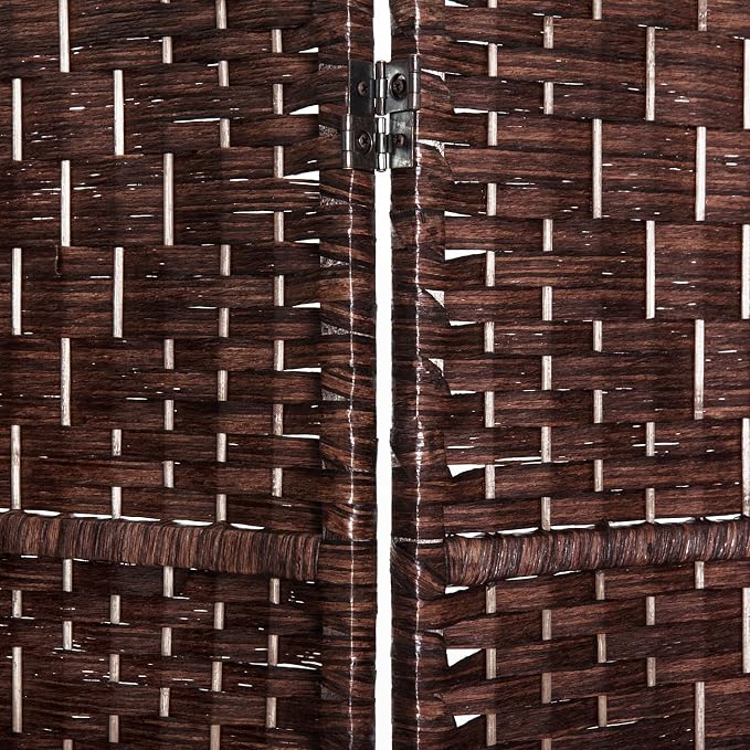 HOMCOM Room Divider 6-Panel, 6FT-Tall Folding Privacy Screen, Hand-Woven Design - Image 6