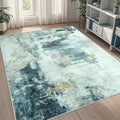 5x7 Area Rugs for Living Room Washable Bedroom Dining Room Teal Grey Gold | by Aelenmu