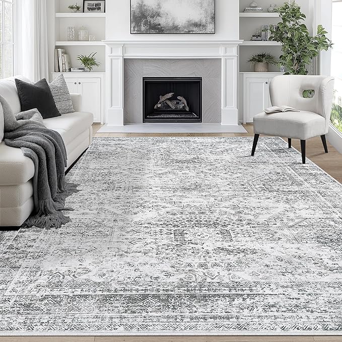 Aelenmu 10x14 Area Rugs for Living Room Washable Dining Room Grey | Modern - Image 9