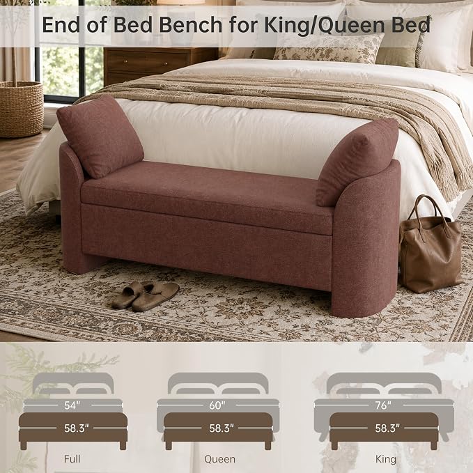 Usaint 58.3" Upholstered Storage Ottoman Bench - Image 4