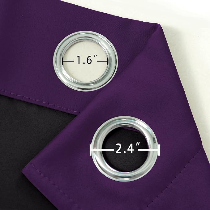 100% Blackout Curtains 52 x 95 Inch/Purple Curtains 2 Panels - Image 6