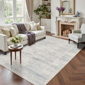 Latte&Fog Washable Blue Rugs for Living Room, 5x7 Area Rug for Bedroom | Non by LatteFog
