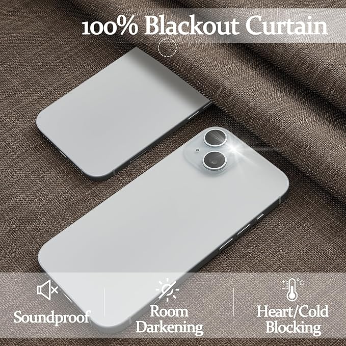Pinch Pleat Dual Layer Linen Curtains 102 Inches Long - Image 3