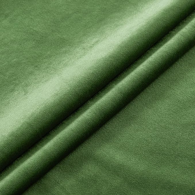 Timeper Moss Green Velvet Curtains 84 inches 2 Panels, Back Tab & Rod Pocket - Image 6