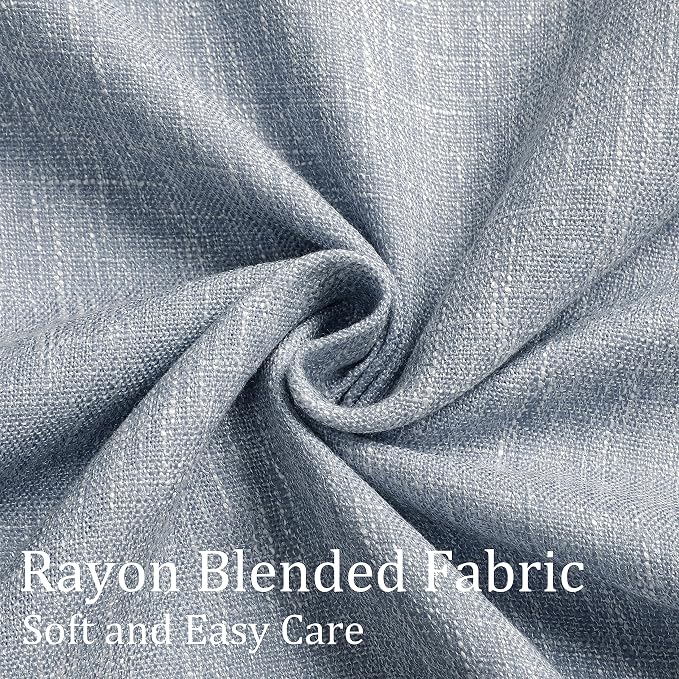 Vision Home Chambray Blue Pinch Pleated Full Blackout Curtains Room Darkening - Image 6