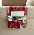 Brilliant Sunshine Burgundy Toile Floral Couch Armrest Cover, Armrest Organizer by BrilliantSunshine