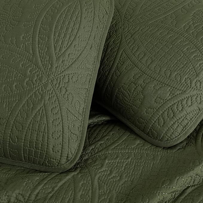 Chezmoi Collection Austin 3-Piece Oversized Bedspread Coverlet Set - Image 8