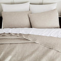WDCOZY Taupe King Size Pick Stitch Quilt Set, 3 Pieces 104x90 inches | Striped by WDCOZY