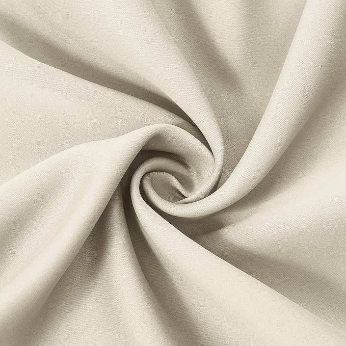 100% Blackout Curtains 52 x 72 Inch/Light Beige Curtains 2 Panels - Image 9
