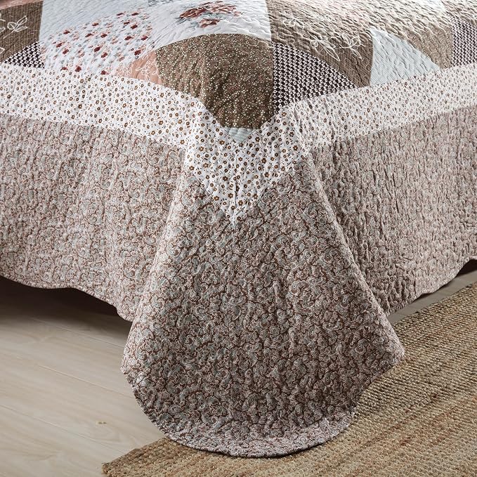Etwel Lightweight Patchwork King Size Quilt Set - Image 8