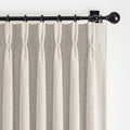 Greyish Beige 100% Blackout Two Layer Natural Linen 84 Inch Curtains by PleatedDrapes