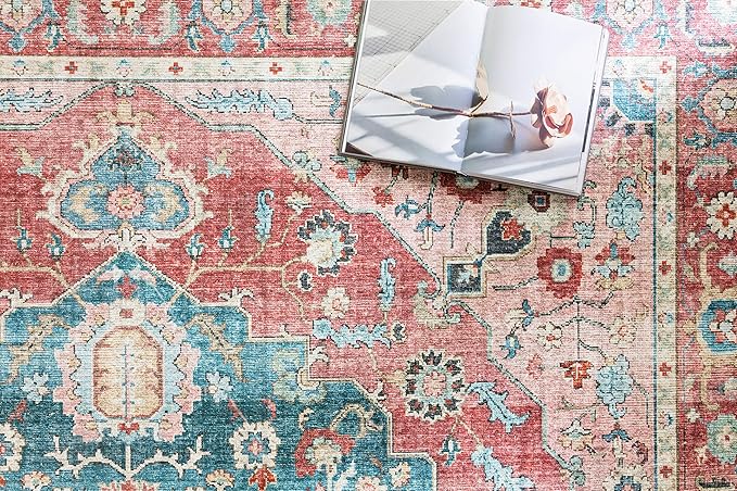 Loloi Skye Collection SKY-05 Brick/Ocean 2'-6" x 12'-0" Runner Rug