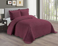 Linen Plus Embossed Coverlet Bedspread Set Oversized Solid Burgundy by Linen+Plus