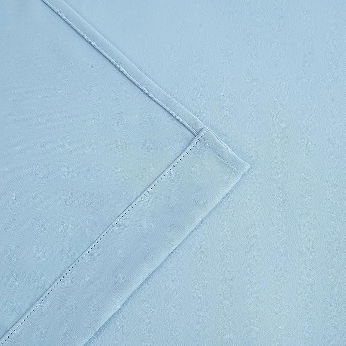Bujasso Sky Blue 80% Blackout Curtains - Image 6