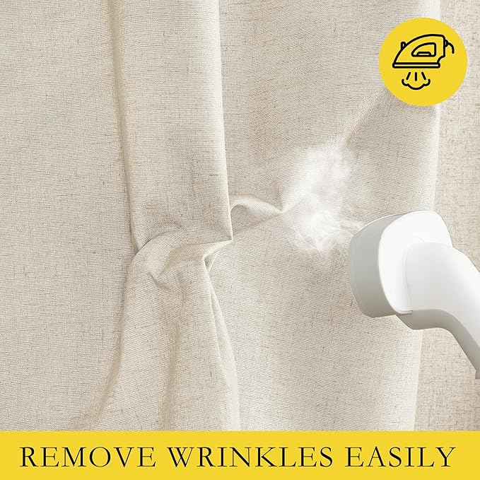 NICETOWN 100% Blackout Room Warming Linen Texture Curtains 84 inches Long - Image 7