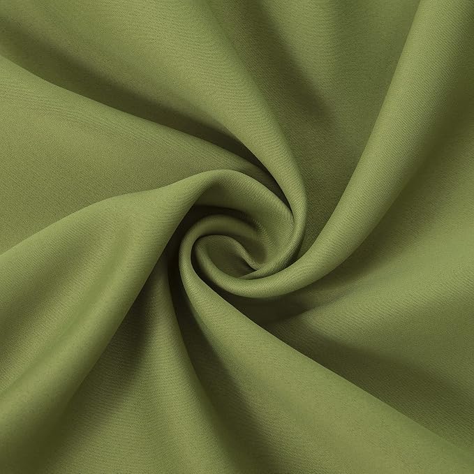 100% Blackout Curtains 52 x 84 Inch/Olive Green Curtains 2 Panels - Image 7