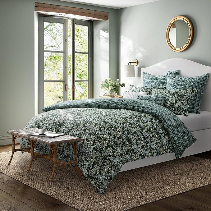Laura Ashley - King Comforter Set, Soft & Reversible Cotton Bedding, Medium - Image 2