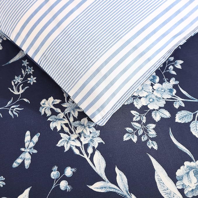 Laura Ashley- King Comforter Set, Cotton Reversible Bedding Set, Includes - Image 5