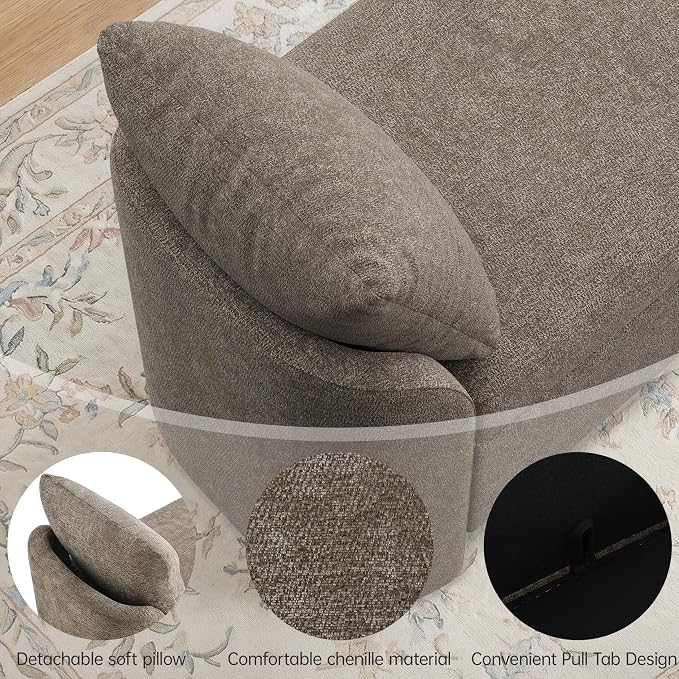 Usaint 58.3" Upholstered Storage Ottoman Bench - Image 6