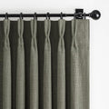 Greenish Gray Linen Curtains 84 Inch Length 2 Panels Set by PleatedDrapes