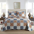 3-Piece Queen Quilt Sets with Shams Oversized Bedding Bedspread Reversible by Travan