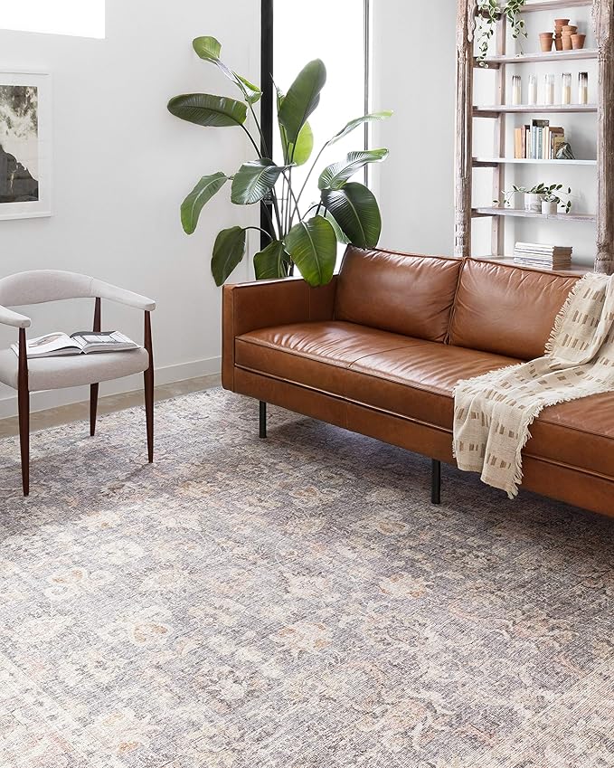 Loloi Skye Collection SKY-01 Grey/Apricot 7' x 9' Oval Area Rug