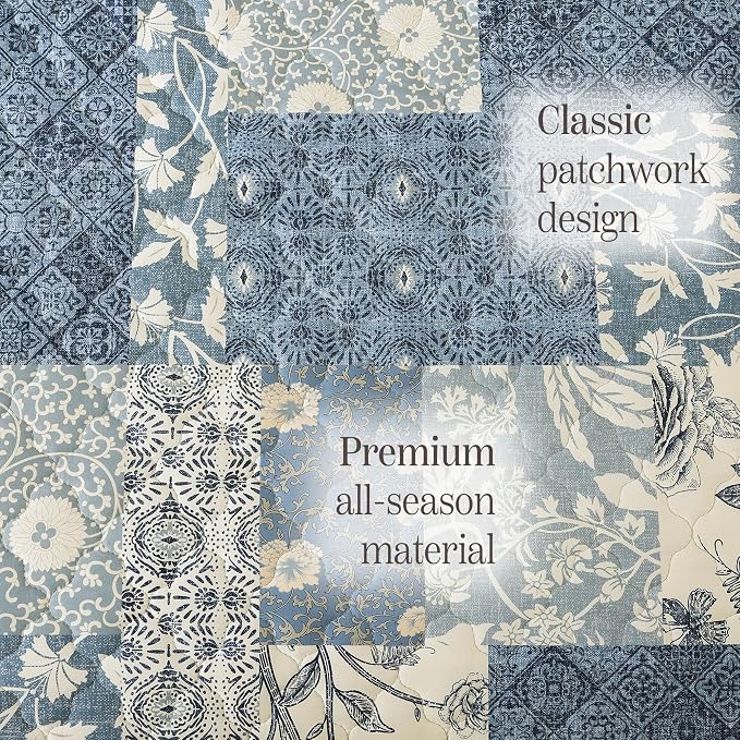 Twin/Twin XL Quilt Set-2 Pieces Soft Bedding Floral Patchwork Coverlet | All - Image 8