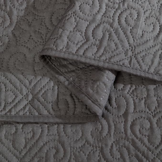HLC.ME Lorenzo - Dark Grey Full Queen Size Quilt Set, Soft Summer Lightweight - Image 7
