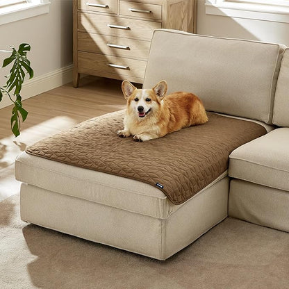 Bedsure 100% Waterproof Couch Cover for Dogs Washable - Non Slip Waterproof Dog Blanket for Couch Sofa, Lightweight Furniture Protector Durable for Pet Cat Puppy with Non-Slip Bottom, Brown, 40x50IN