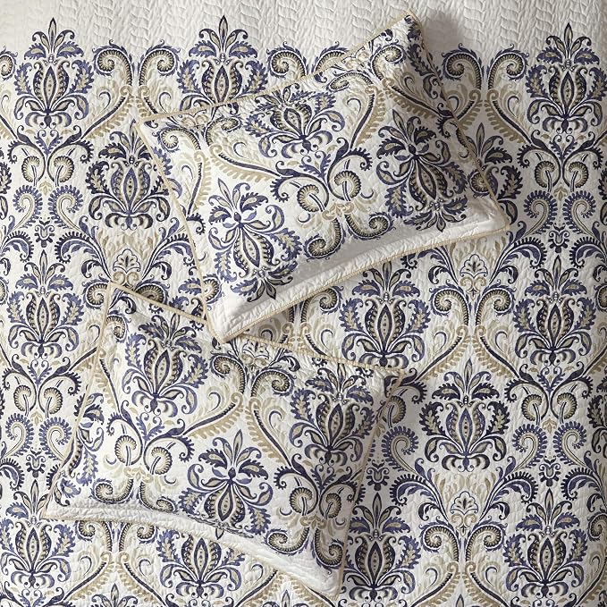 Madison Park Quilt Traditional Damask Design All Season, Lightweight Coverlet - Image 15