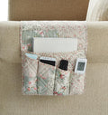 Brilliant Sunshine Soft Pink Rose & Sage Couch Armrest Cover, Armrest Organizer by BrilliantSunshine