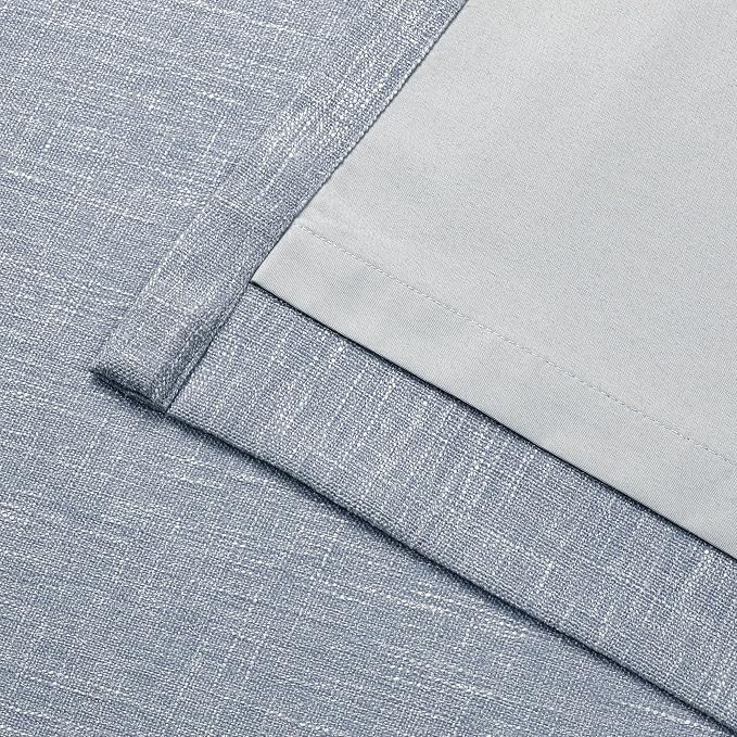 Vision Home Chambray Blue Pinch Pleated Full Blackout Curtains Room Darkening - Image 7