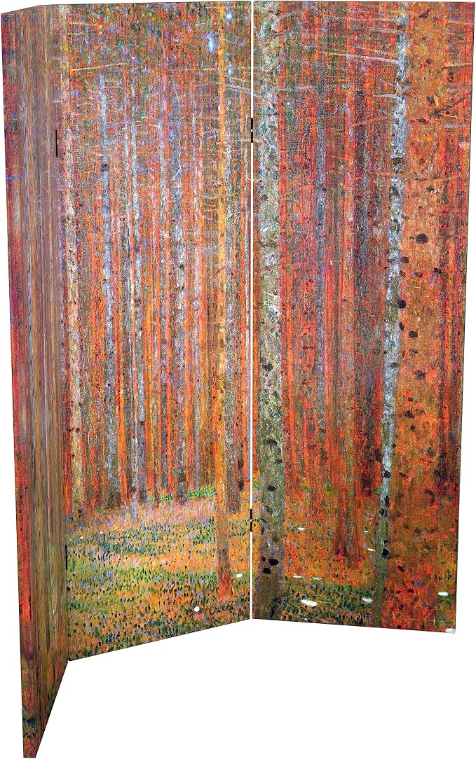 Red Lantern Double Sided Works of Klimt Room Divider - Image 6