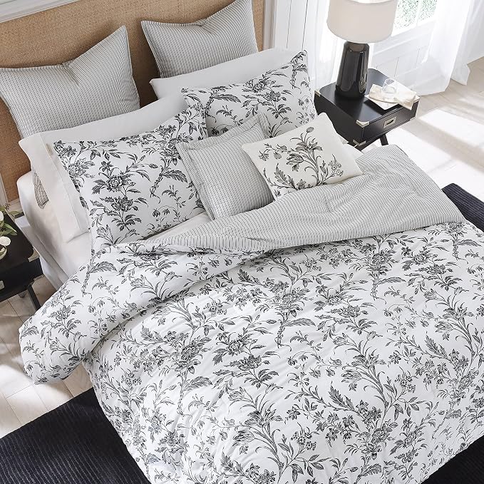 Laura Ashley - King Comforter Set, Reversible Cotton Bedding, Includes Matching - Image 3