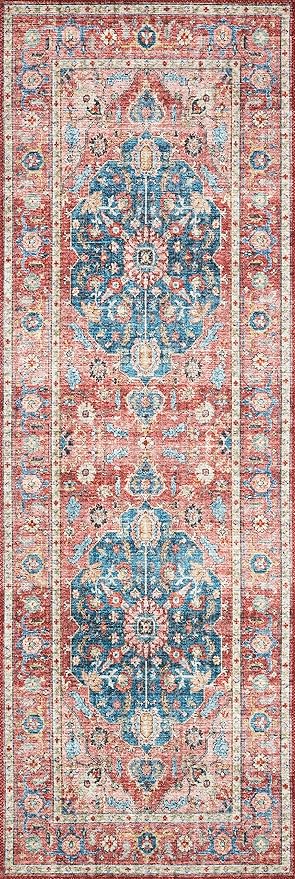 Loloi II Skye Collection SKY-05 Brick/Ocean 2'-3" x 3'-9" Accent Rug