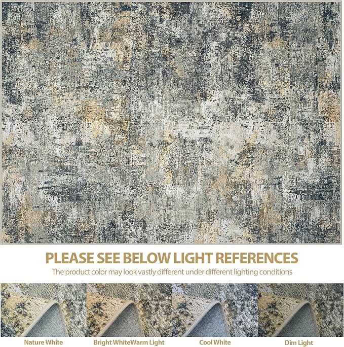 Aelenmu 10x14 Area Rugs for Living Room Washable Dining Room Multi Color | - Image 7