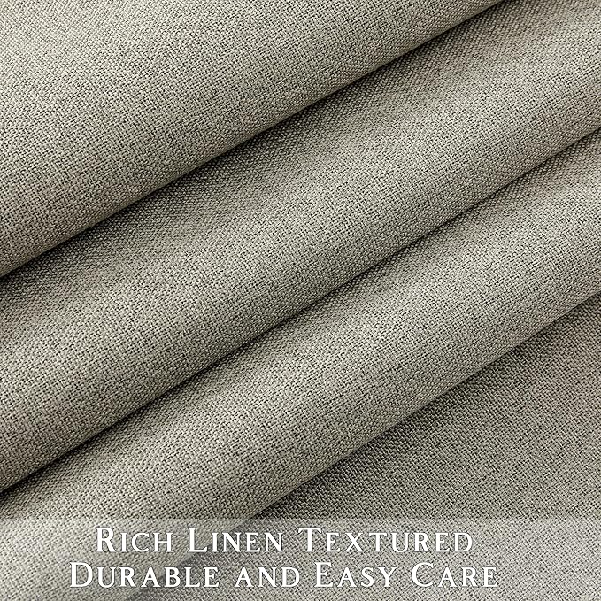 ChrisDowa 100% Blackout Sand Solid Curtains 54 Inches Long 2 Panels for Bedroom Living Room,Farmhouse Room Darkening Thermal Insulated Soundproof Grommet Top Window Treatment Drapes,52x54