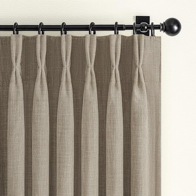 Blackout Pinch Pleated Living Room Curtains 84 Inches Long 2 Panels Set by PleatedDrapes