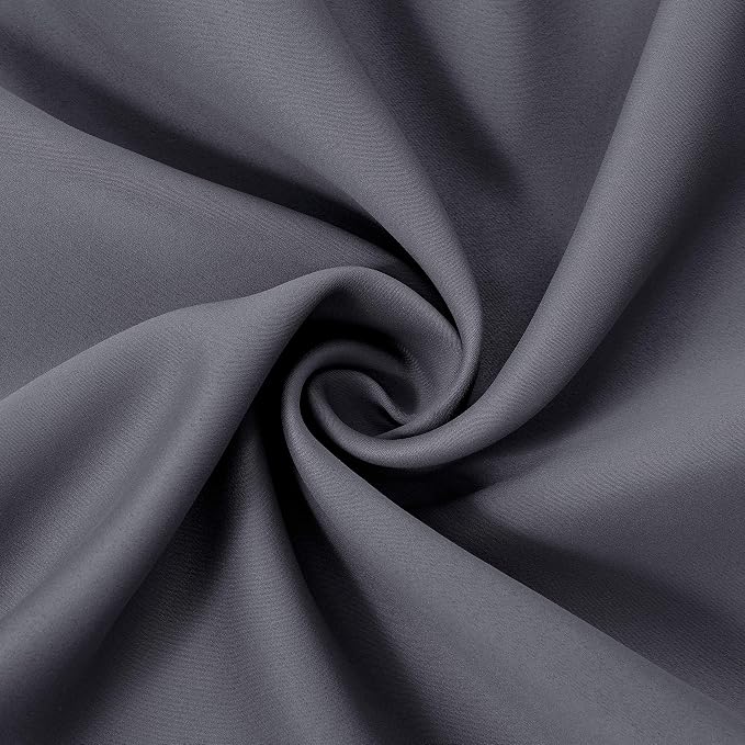 Blackout Curtains 42 x 95 inch/Dark Grey Curtains Set of 2 Panels/Thermal - Image 4