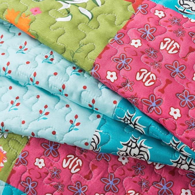 SLPR - All is Bright Colorful Patchwork Quilt Set, Twin - Image 7