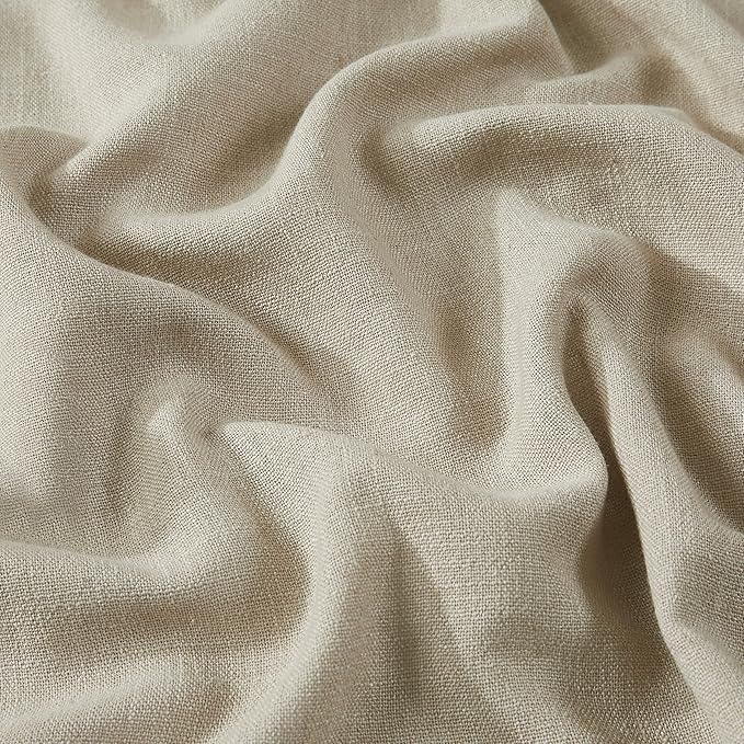 Vision Home Sand Linen Full Blackout Curtains 95 inch Long for Bedroom Living Room Darkening Light Blocking Window Panels Thermal Insulated Rod Pocket Back Tab Neutral Drapes 56" Wx95 Lx2