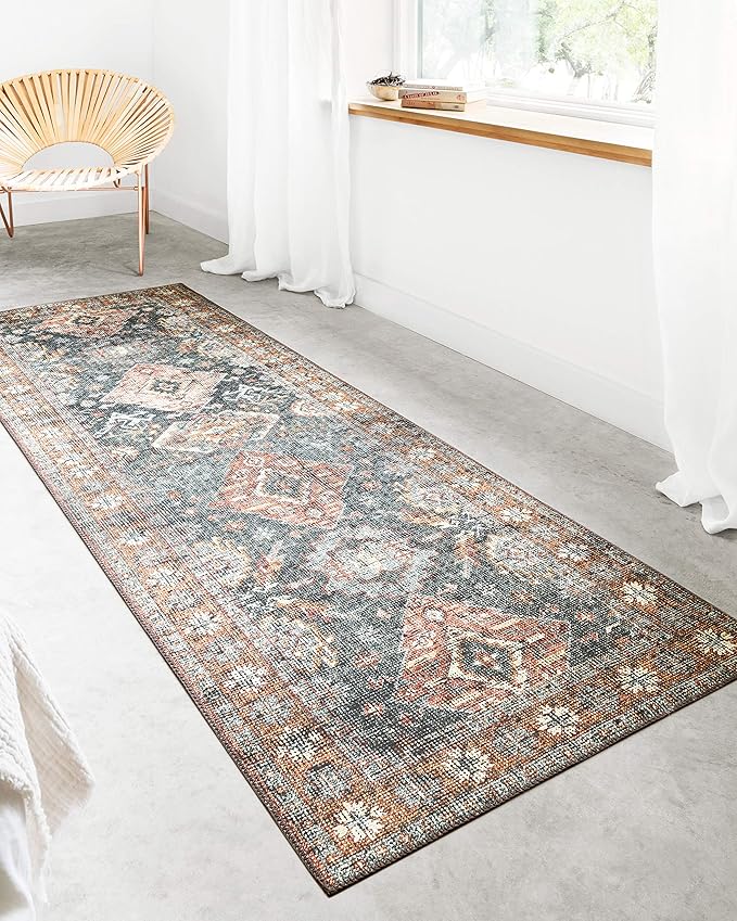 Loloi Skye Collection SKY-10 Sea/Rust 8'-0" x 8'-0" Round Area Rug