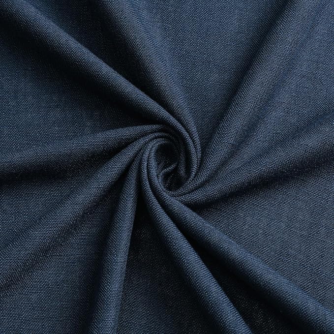 Vision Home Navy Blue Pinch Pleated Full Blackout Curtains Linen Blended Room - Image 5